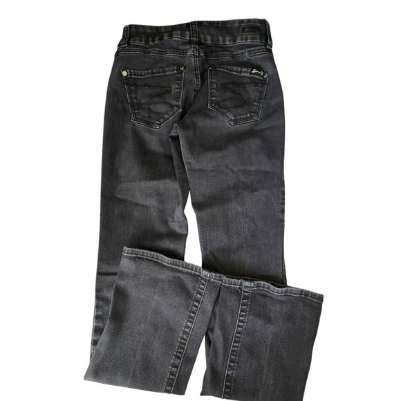 Seven7 Womens Slim Bootcut Tummyless Jeans Size 6 Black Denim Stretch JJ3916 - Picture 3 of 14